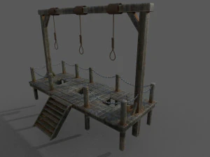Galgen Low-Poly 3D Modell