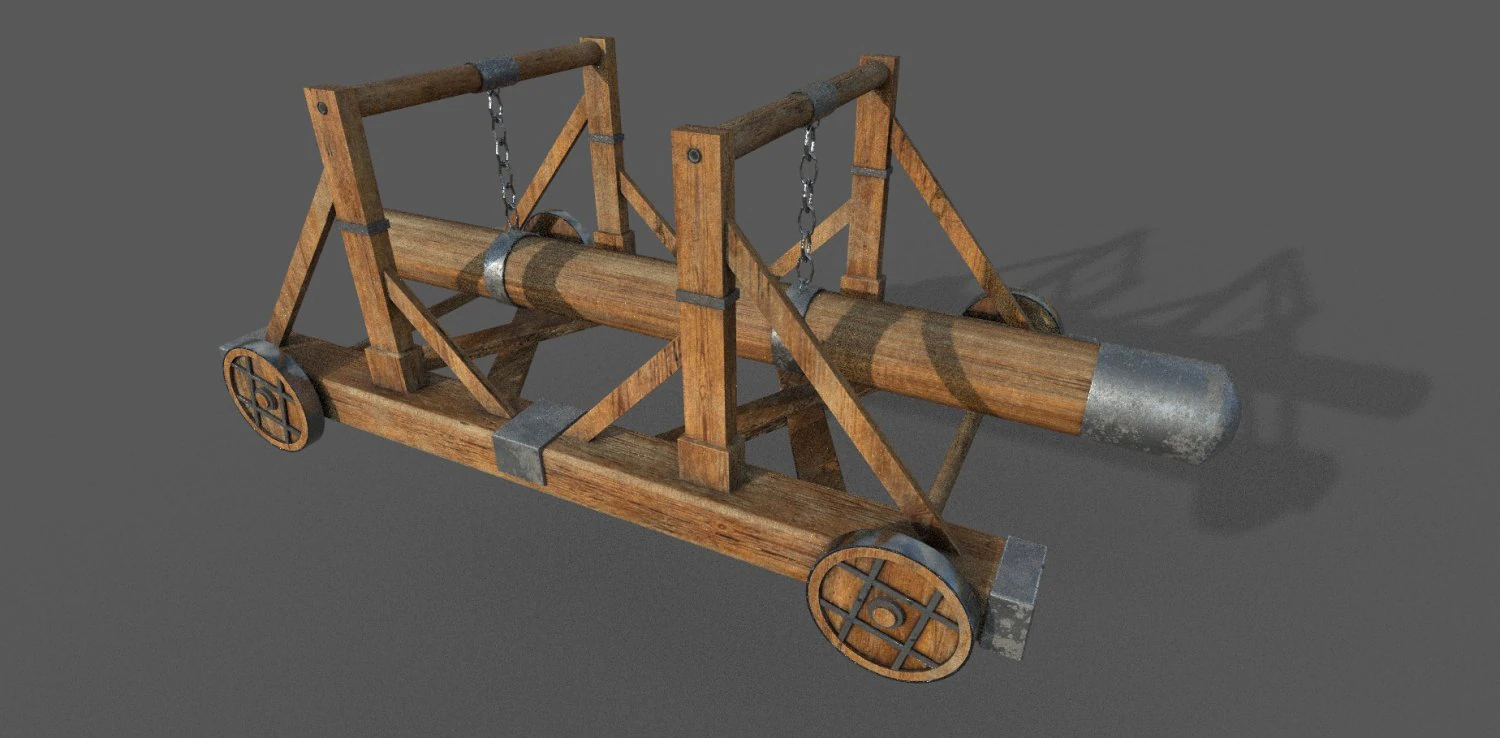 battering ram low-poly 3D Model .c4d .max .obj .3ds .fbx .stl .blend 