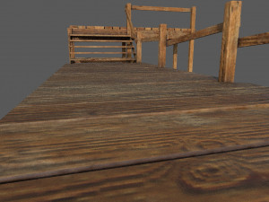 wooden pier low-poly 3D Model