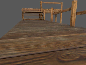 wooden pier low-poly 3D Model