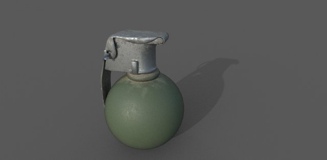 grenade low-poly 3D 모델 .c4d .max .obj .3ds .fbx .stl .blend 