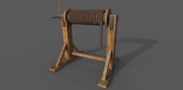 winch low-poly 3Dモデル .c4d .max .obj .3ds .fbx .stl .blend
