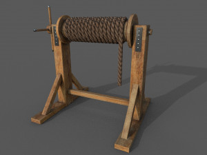 winch low-poly 3D 모델