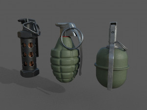 grenade pack low-poly 3D Model