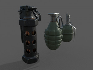 grenade pack low-poly Model 3D