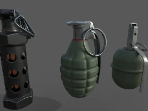 grenade pack low-poly 3D Model