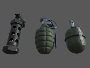 grenade pack low-poly 3D Model