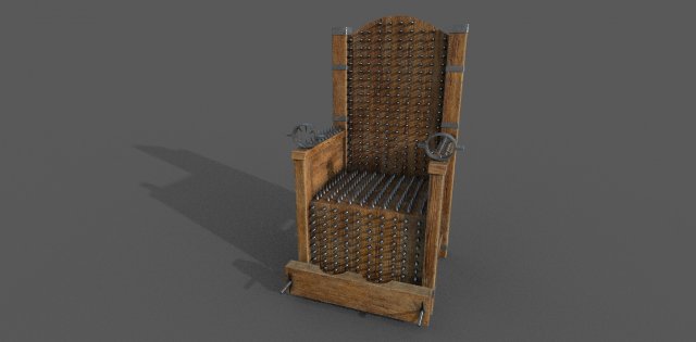 torture chair low-poly 3D Model .c4d .max .obj .3ds .fbx .stl .blend 