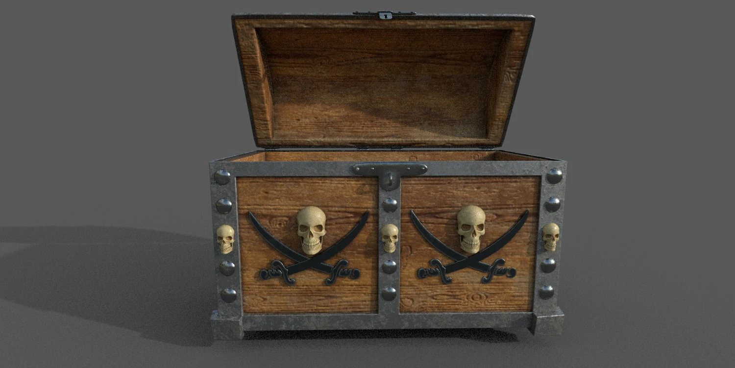pirate treasure chest 3D Model .c4d .max .obj .3ds .fbx .stl .blend 