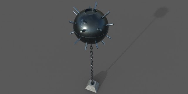 naval mine low-poly Modelo 3D .c4d .max .obj .3ds .fbx .stl .blend 