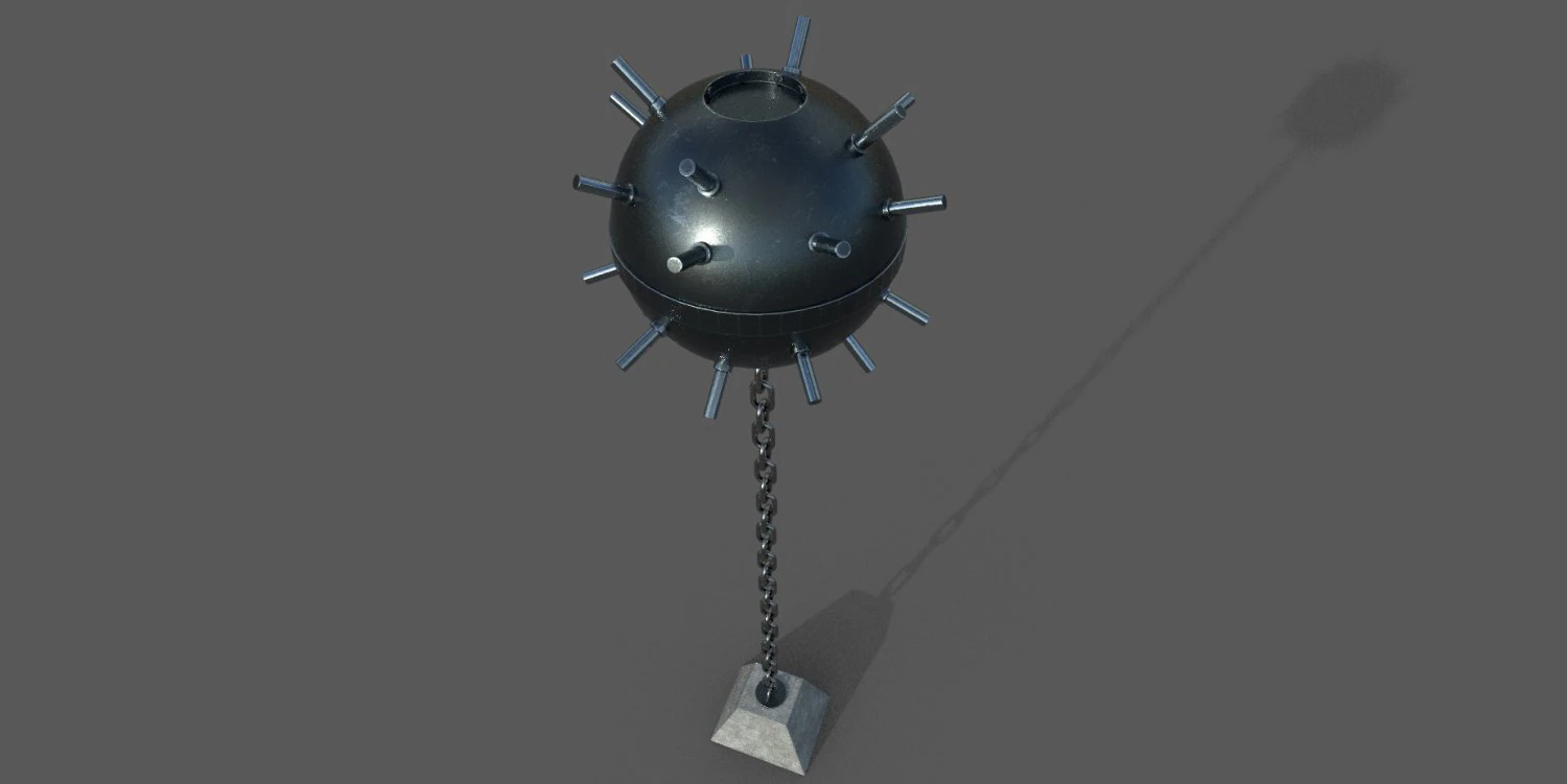 naval mine low-poly 3D Model .c4d .max .obj .3ds .fbx .stl .blend 