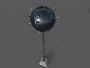 naval mine low-poly Modèle 3D