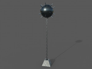 naval mine low-poly Modelo 3D