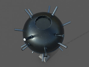 naval mine low-poly Modelo 3D