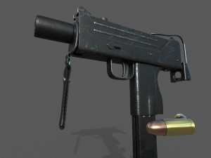 mac-10 game ready low-poly Modelo 3D