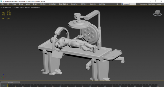 sci fi medical table 3D Модель .c4d .max .obj .3ds .fbx .stl .blend 
