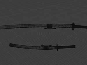 katana and wakizashi on the stand 3D Model