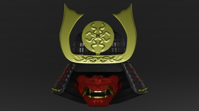 samurais helmet and mask kobuto and mengo Modelo 3D .c4d .max .obj .3ds .fbx .stl .blend 