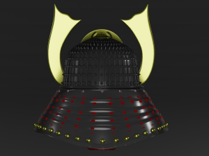 samurais helmet and mask kobuto and mengo Modelo 3D