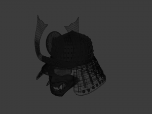 samurais helmet and mask kobuto and mengo Modelo 3D
