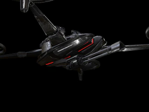 spielbereite Science-Fiction-Angriffsdrohne 3D Modell