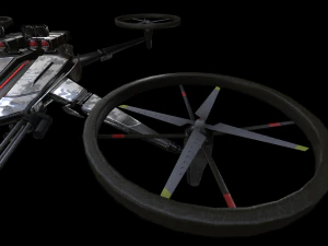 spielbereite Science-Fiction-Angriffsdrohne 3D Modell