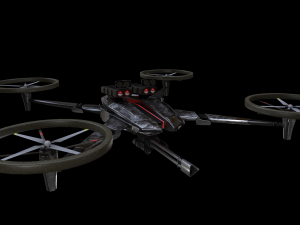 gameready sci-fi assault drone 3D Модель