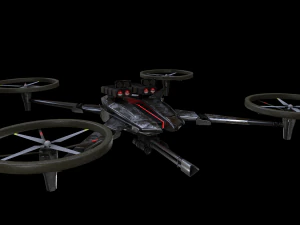 spielbereite Science-Fiction-Angriffsdrohne 3D Modell