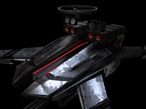 spielbereite Science-Fiction-Angriffsdrohne 3D Modell