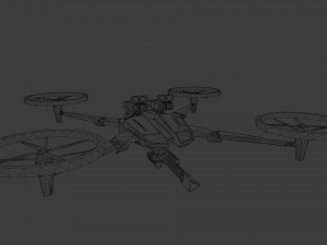 gameready sci-fi assault drone 3D Модель
