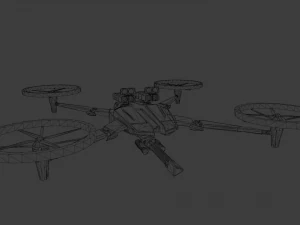 spielbereite Science-Fiction-Angriffsdrohne 3D Modell