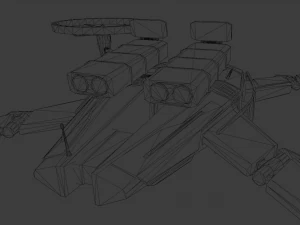 spielbereite Science-Fiction-Angriffsdrohne 3D Modell