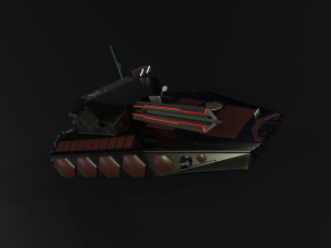 gameready sci-fi heavy tank with railgun Model 3D