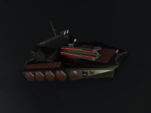gameready sci-fi heavy tank with railgun 3D Model