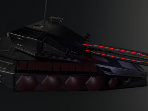 gameready sci-fi heavy tank with railgun Model 3D