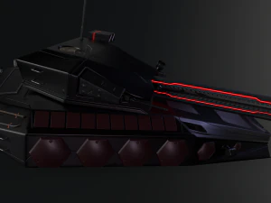 gameready sci-fi heavy tank with railgun 3D Model
