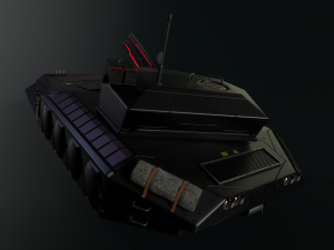 gameready sci-fi heavy tank with railgun Model 3D
