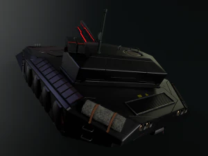 gameready sci-fi heavy tank with railgun 3D Model