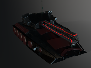 gameready sci-fi heavy tank with railgun Model 3D