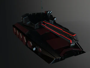 gameready sci-fi heavy tank with railgun 3D Model
