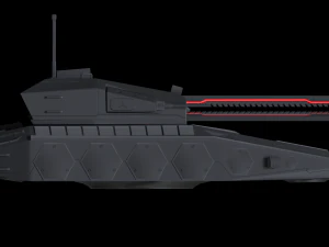 gameready sci-fi heavy tank with railgun 3D Model