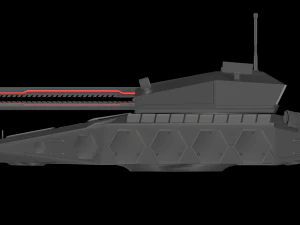 gameready sci-fi heavy tank with railgun 3D Model