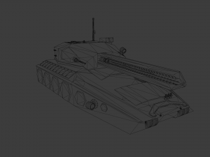 gameready sci-fi heavy tank with railgun Model 3D
