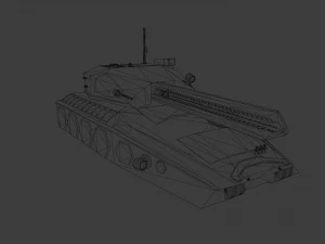 gameready sci-fi heavy tank with railgun 3D Model