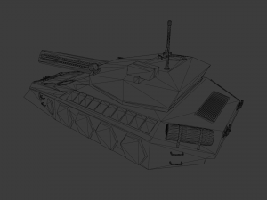 gameready sci-fi heavy tank with railgun Model 3D