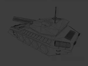 gameready sci-fi heavy tank with railgun 3D Model