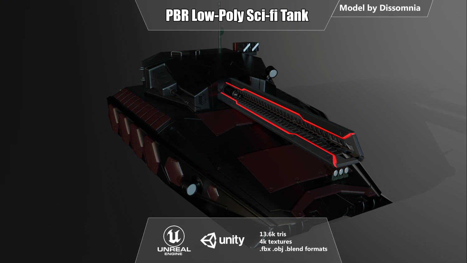 gameready sci-fi heavy tank with railgun 3D Model .c4d .max .obj .3ds .fbx .stl .blend 