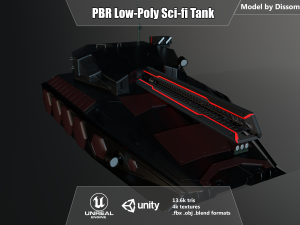 gameready sci-fi heavy tank with railgun 3D Model