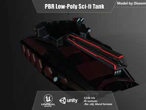 Gotowy do gry czołg ciężki science fiction z działem szynowym Model 3D