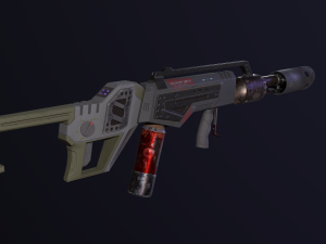 gameready pbr hand flamethrower 3Dモデル